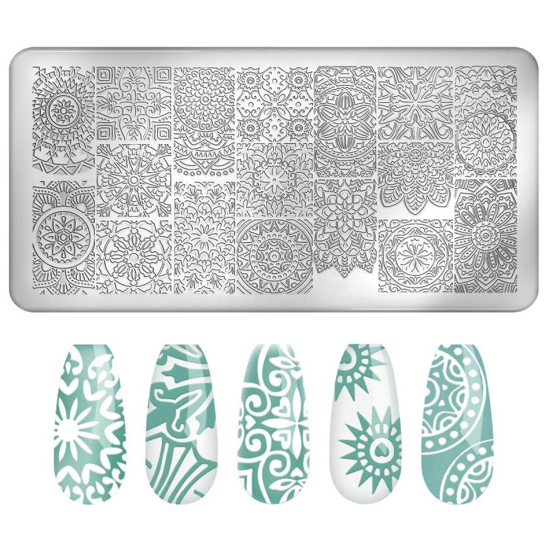 1 Stück Nagelstempelplatte Rechteck Nail Art Stempel Bildvorlage 12 * 4 cm 20 von Joom DACH