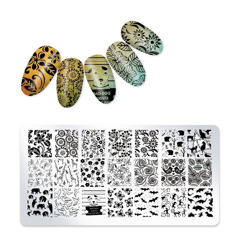 1 Stück Nagelstempelplatte Rechteck Nail Art Stempel Bildvorlage 12 * 4 cm 23 von Joom DACH