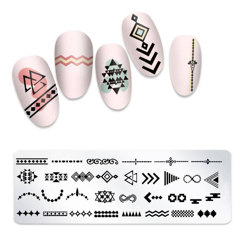 1 Stück Nagelstempelplatte Rechteck Nail Art Stempel Bildvorlage 12 * 4 cm 28 von Joom DACH