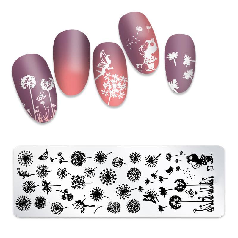 1 Stück Nagelstempelplatte Rechteck Nail Art Stempel Bildvorlage 12 * 4 cm 31 von Joom DACH