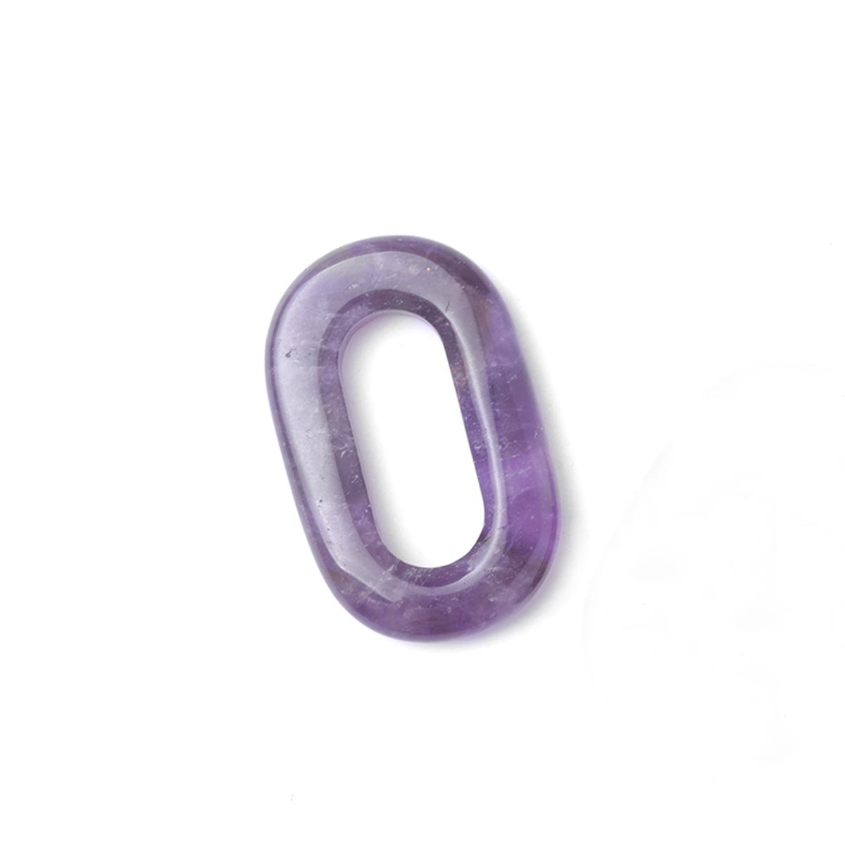 1 Stück Naturstein-Anhänger, hohl, oval, Quarz, Amazonit, Amethyst, Edelsteine, Charms für die Schmuckherstellung, DIY, Frauen, Männer, Halskette, Ohrringe, Zubehör, 23 × 38 mm 1Pc/23×38mm von Joom DACH