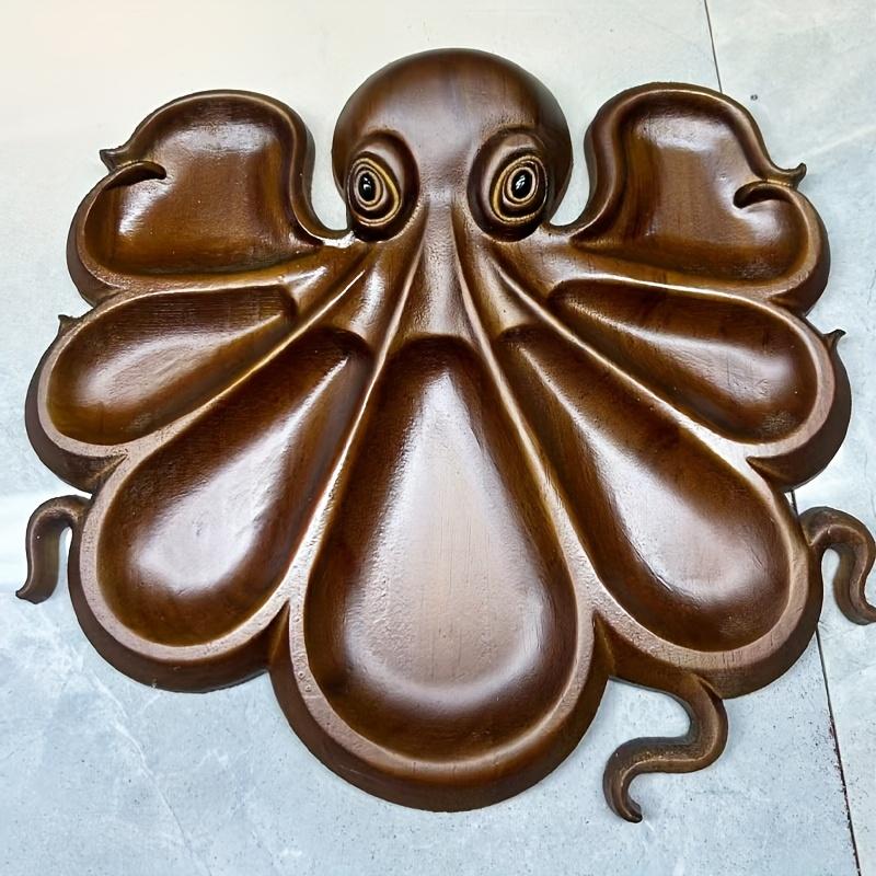 1 Stück Oktopus Wurstplatte, Oktopus Monster Design Holz Serviertablett, Ozean Themenparty Vorspeisenbrett, für Käse Fleisch und Obst B von Joom DACH