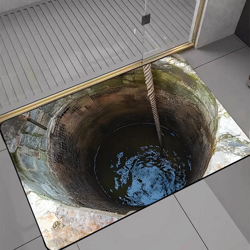 1 Stück Optische Illusion Endloser Abgrund Muster HD Gedruckt Rutschfeste Fußmatte, Saugfähige Mikrofaser Maschinenwaschbare Polyestermatte 50*80cm von Joom DACH