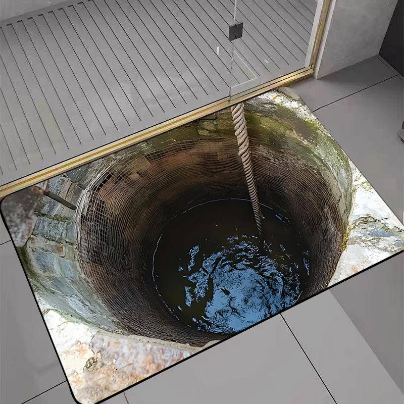 1 Stück Optische Illusion Endloser Abgrund Muster HD Gedruckt Rutschfeste Fußmatte, Saugfähige Mikrofaser Maschinenwaschbare Polyestermatte 50*80cm von Joom DACH