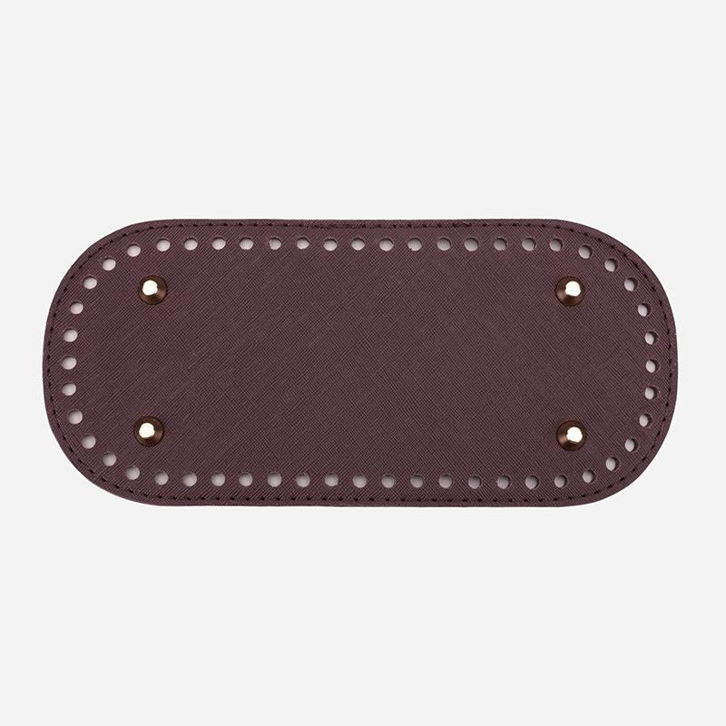 1 Stück Robuster Häkeltaschenboden Oval DIY Taschenformer mit Zierstich & Goldenen Nieten Bastelbedarf Handgemachte Taschenrahmen, Genietete Kanten dunkelbraune von Joom DACH