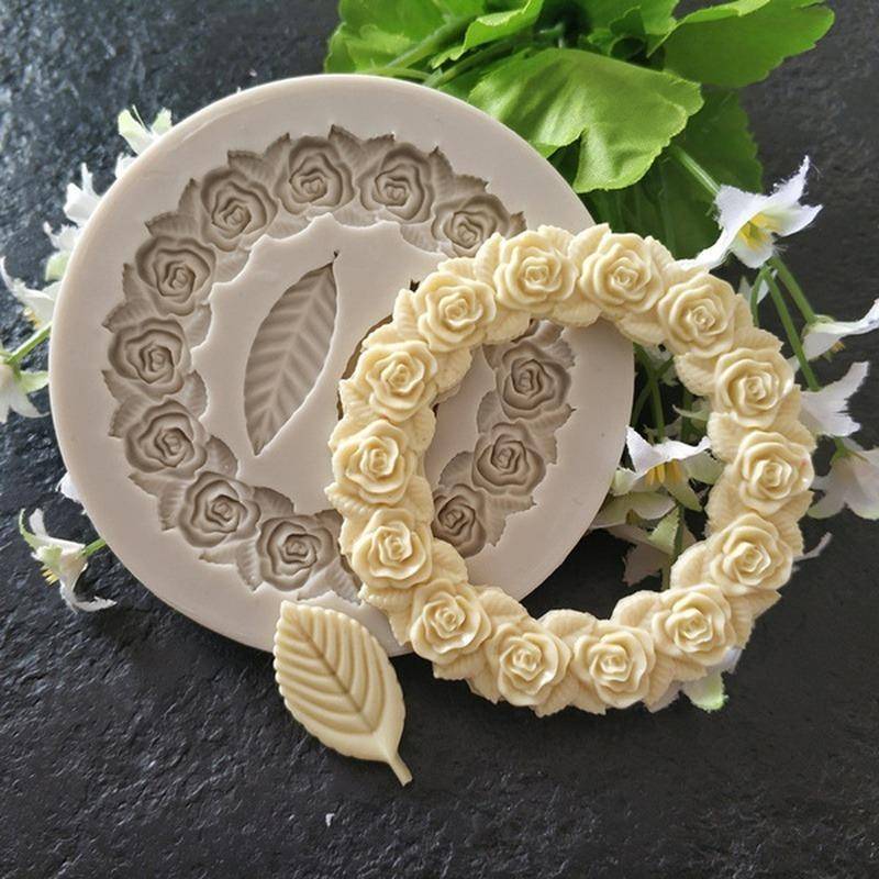 1 Stück Rosette Blätter Silikonform Kuchen Diy Schokoladenform Zucker Backform graue von Joom DACH