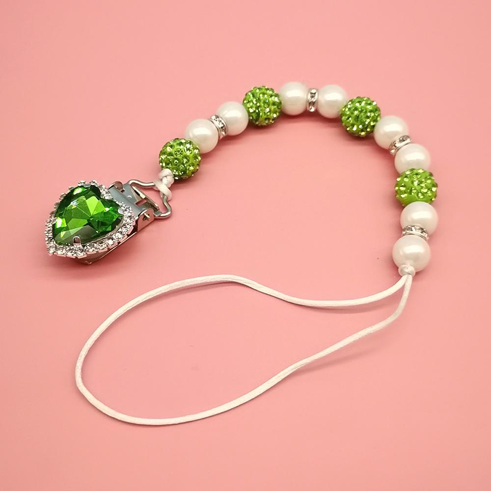 1 Stück Säugling Baby Schnuller Clip Kette Neue Ton Kristall Anti-drop Kette für Baby Junge Mädchen Herz Nippel Clip kette Baby Zeug von Joom DACH