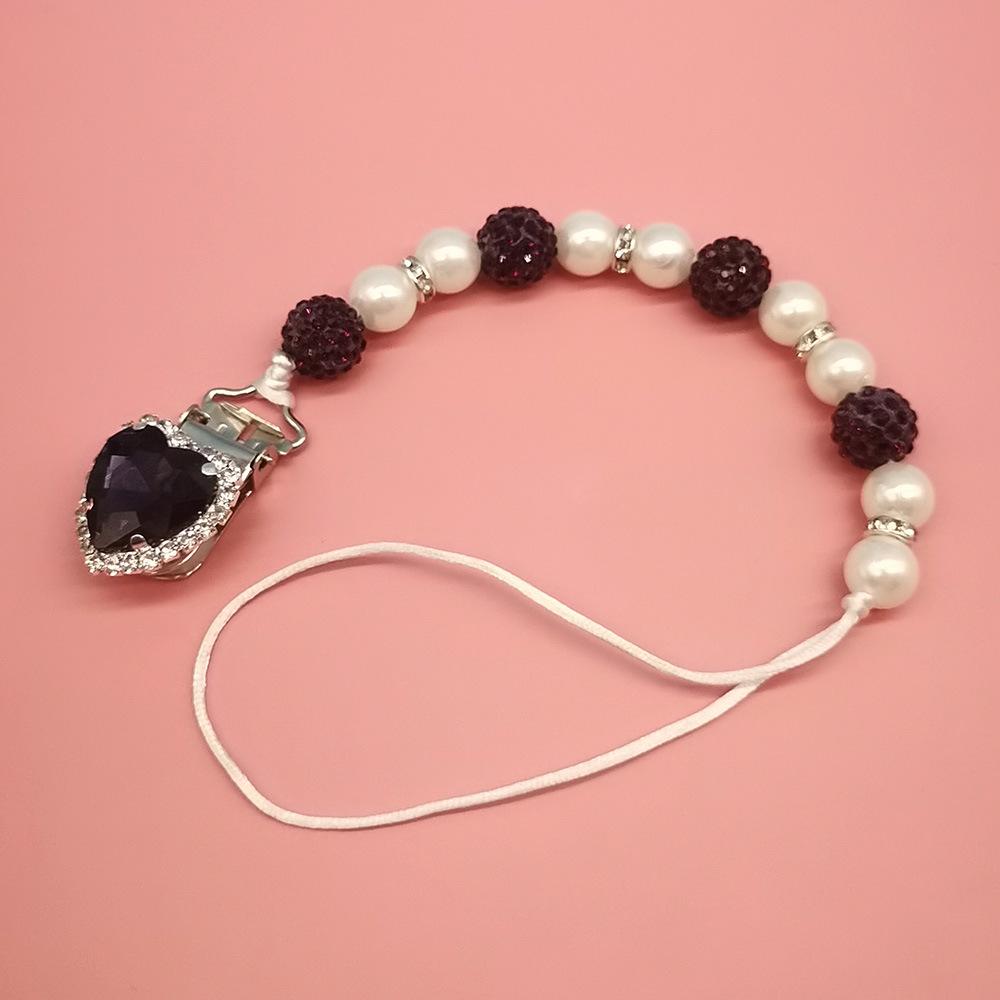 1 Stück Säugling Baby Schnuller Clip Kette Neue Ton Kristall Anti-drop Kette für Baby Junge Mädchen Herz Nippel Clip kette Baby Zeug von Joom DACH