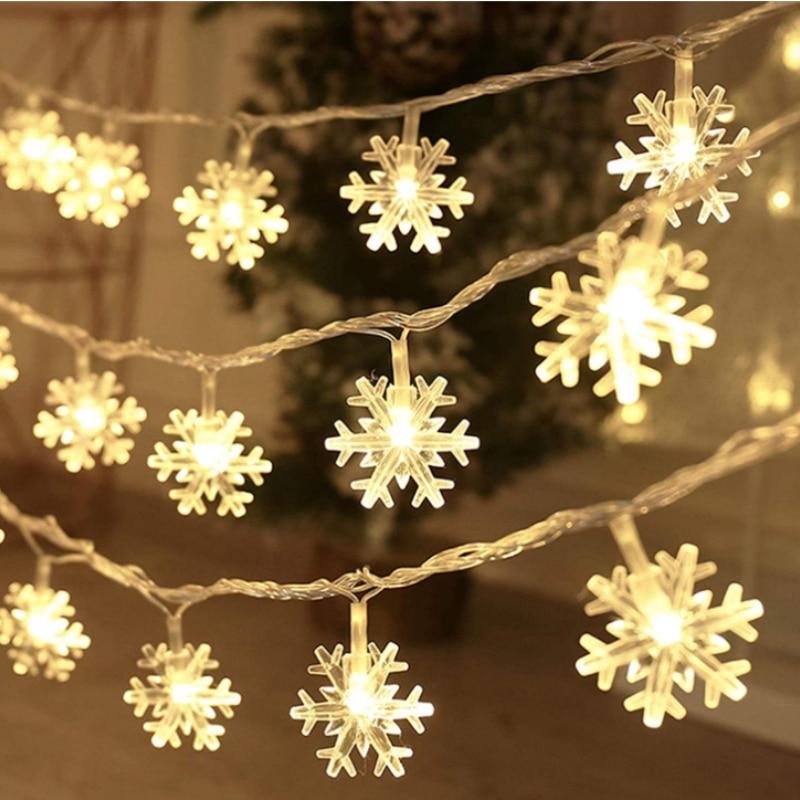 1 Stück Schneeflocke LED-Leuchten Weihnachtsdekoration Zuhause Weihnachtsbaum Hängegirlande Weihnachtsdekoration LXY 1.5M 10LED beige von Joom DACH