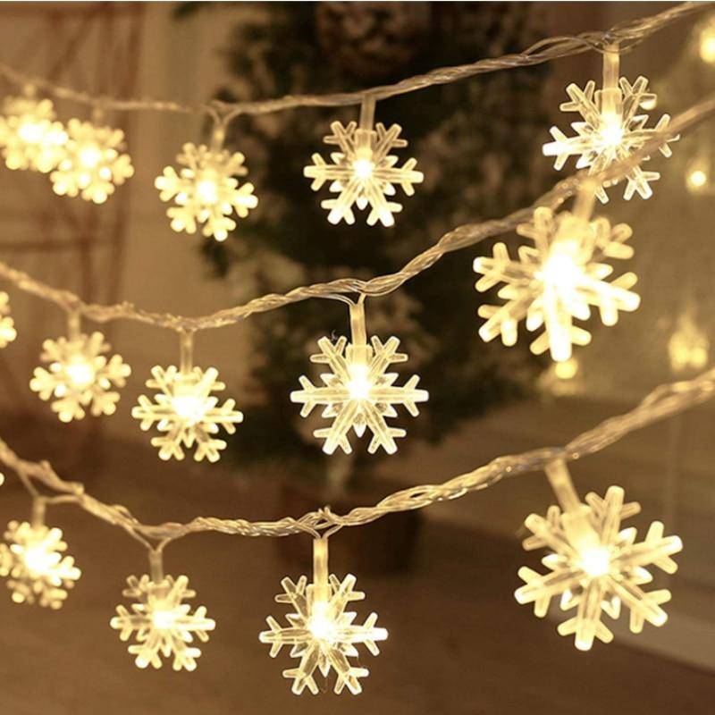 1 Stück Schneeflocke LED-Leuchten Weihnachtsdekoration Zuhause Weihnachtsbaum Hängegirlande Weihnachtsdekoration LXY 1.5M 10LED beige von Joom DACH