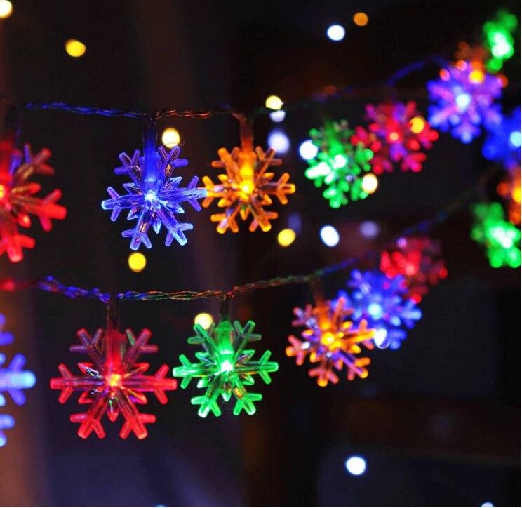 1 Stück Schneeflocke LED-Leuchten Weihnachtsdekoration Zuhause Weihnachtsbaum Hängegirlande Weihnachtsdekoration LXY 1.5M 10LED bunt von Joom DACH