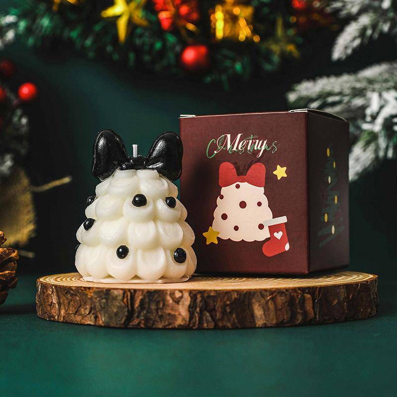 1 Stück Sojawachs Handgefertigt Duftgeschenke Schleife Weihnachtsbaum Xmas Kerze Atmosphäre Baumform Ornamente Mehrere Optionen verfügbar von Joom DACH