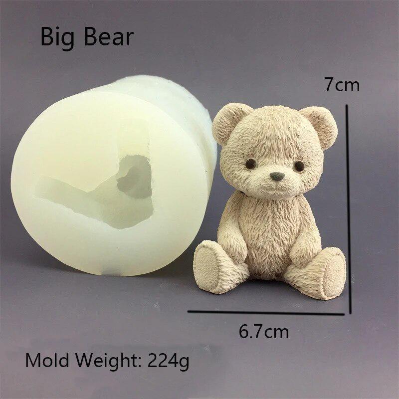 1 Stück Teddybär Honigglas 2024 Little Bear Kerze Silikonform Kuchen Backform Aroma Kerze Gips Tropfform für Heimdekoration large bear von Joom DACH