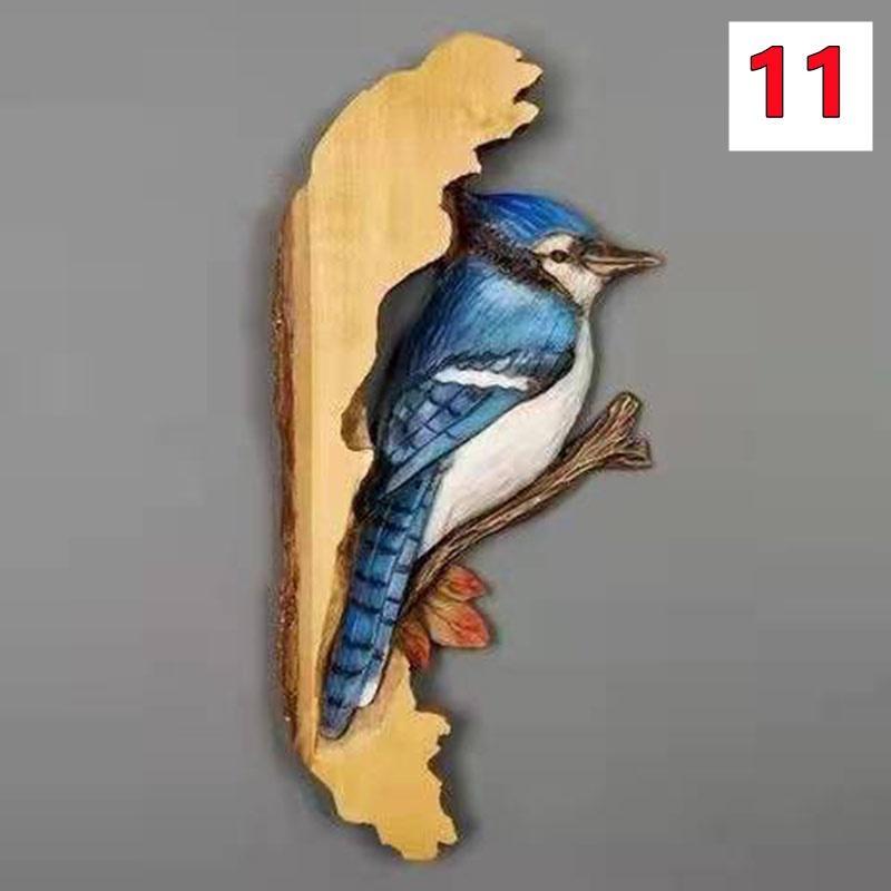 1 Stück Tierschnitzerei Handwerk Wandbehang Skulptur Holz Waschbär Bär Hirsch handbemalt Dekoration für Zuhause Wohnzimmer 11 von Joom DACH