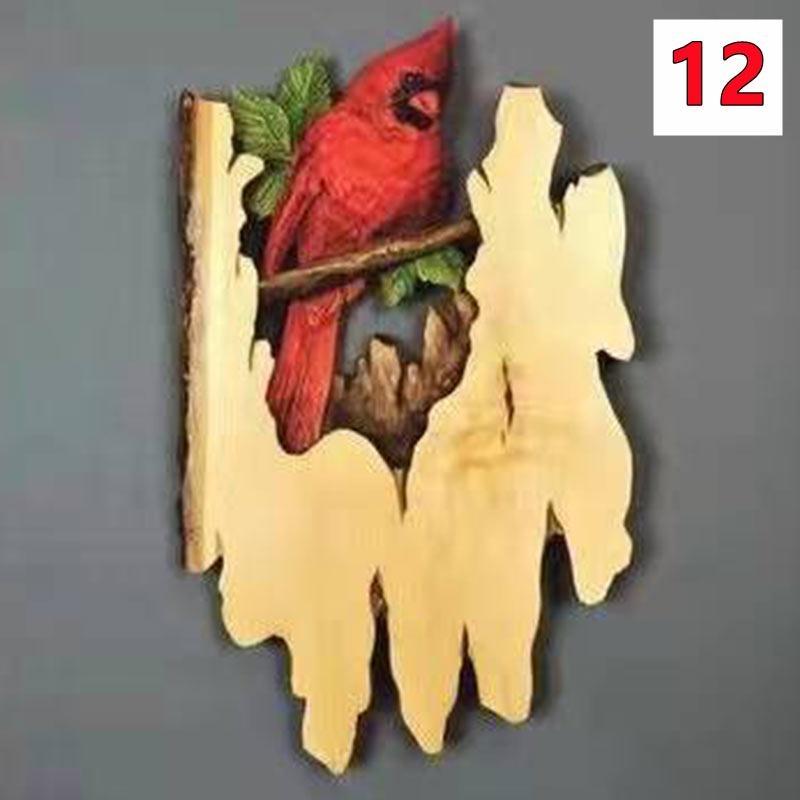 1 Stück Tierschnitzerei Handwerk Wandbehang Skulptur Holz Waschbär Bär Hirsch handbemalt Dekoration für Zuhause Wohnzimmer 12 von Joom DACH