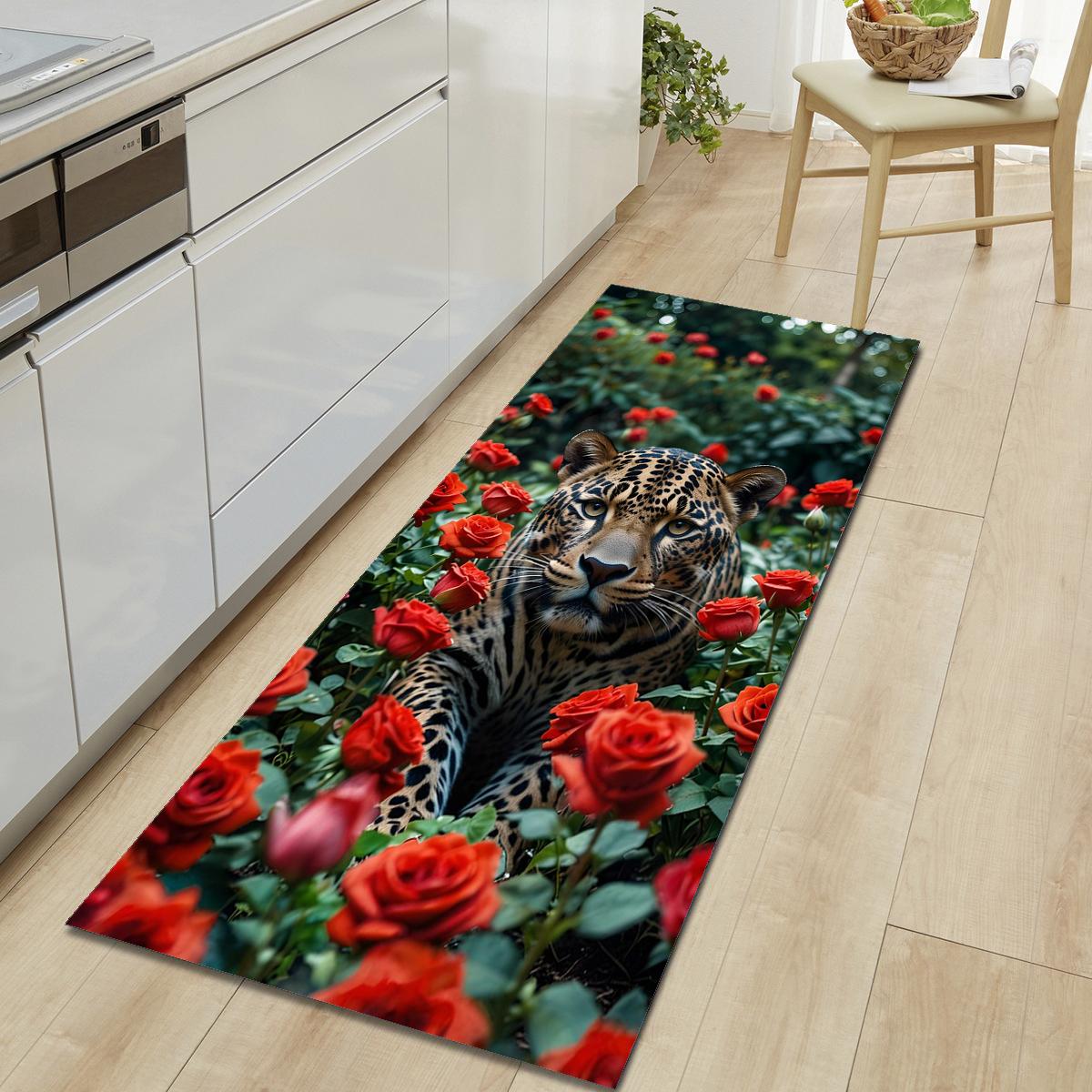1 Stück Tiger Muster Fußmatte Modern Küche Polyester Teppich Rutschfest Bunt Innen Teppich, Für Zuhause Badezimmer Schlafzimmer Wohnzimmer Deko 120*160cm von Joom DACH