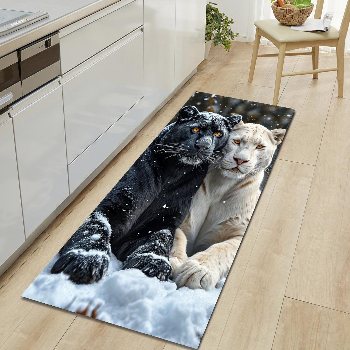 1 Stück Tiger Muster Fußmatte Modern Küche Polyester Teppich Rutschfest Bunt Innen Teppich, Für Zuhause Badezimmer Schlafzimmer Wohnzimmer Deko 160*200cm von Joom DACH