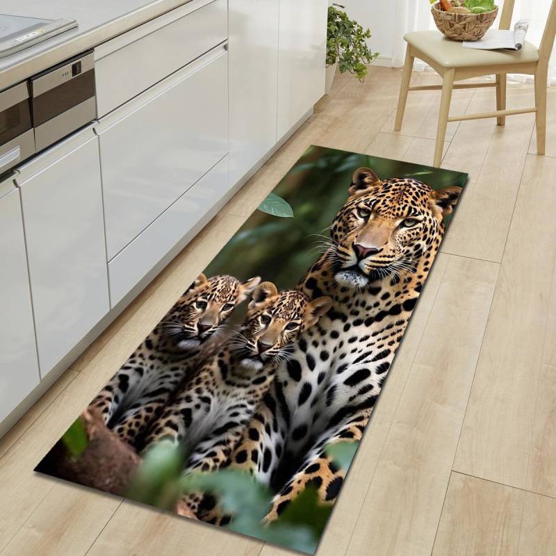 1 Stück Tiger Muster Fußmatte Modern Küche Polyester Teppich Rutschfest Bunt Innen Teppich, Für Zuhause Badezimmer Schlafzimmer Wohnzimmer Deko 40*60cm von Joom DACH
