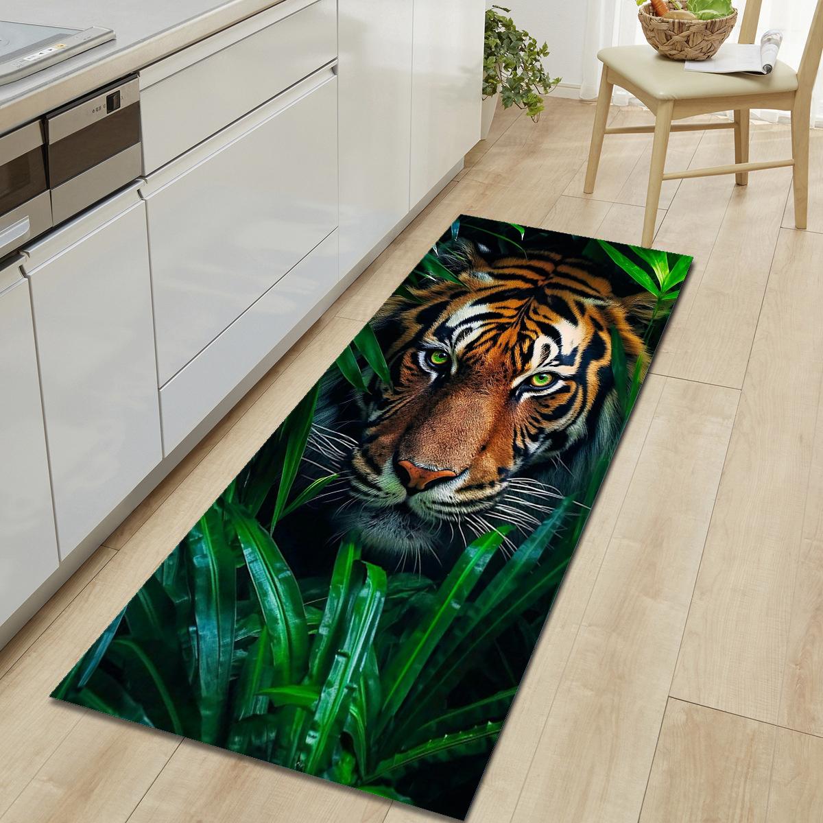 1 Stück Tiger Muster Fußmatte Modern Küche Polyester Teppich Rutschfest Bunt Innen Teppich, Für Zuhause Badezimmer Schlafzimmer Wohnzimmer Deko 40*60cm von Joom DACH