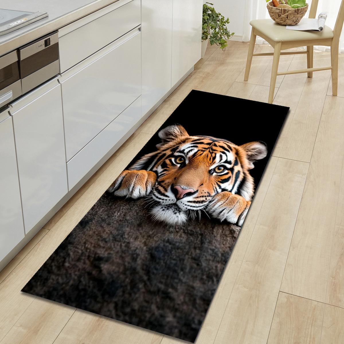 1 Stück Tiger Muster Fußmatte Modern Küche Polyester Teppich Rutschfest Bunt Innen Teppich, Für Zuhause Badezimmer Schlafzimmer Wohnzimmer Deko 50*80cm von Joom DACH