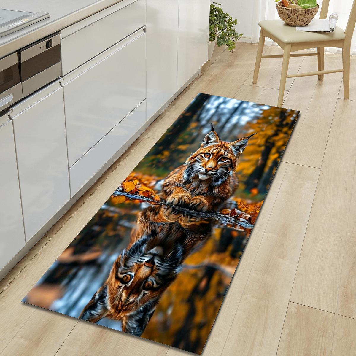 1 Stück Tiger Muster Fußmatte Modern Küche Polyester Teppich Rutschfest Bunt Innen Teppich, Für Zuhause Badezimmer Schlafzimmer Wohnzimmer Deko 50*80cm von Joom DACH