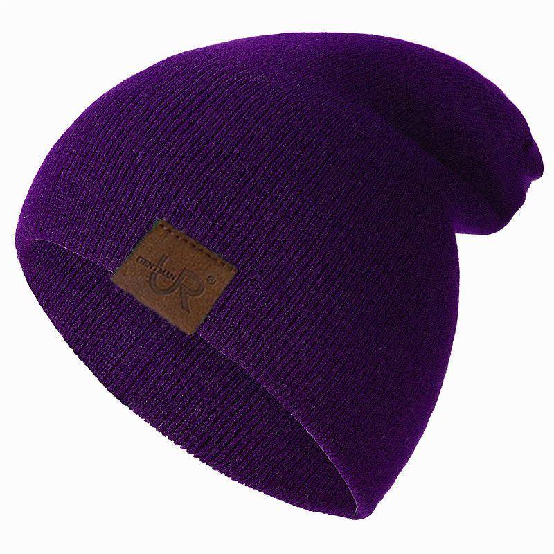 1 Stück Unisex-Beanie-Mütze, lässige Mütze für Männer und Frauen, warme, weiche Strickmütze, stilvolle, schlichte, tägliche Wintermütze 54cm-60cm dunkelviolette von Joom DACH