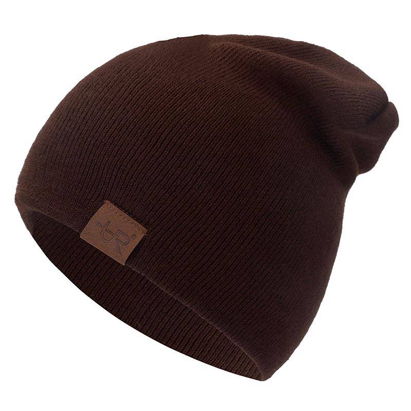 1 Stück Unisex-Beanie-Mütze, lässige Mütze für Männer und Frauen, warme, weiche Strickmütze, stilvolle, schlichte, tägliche Wintermütze 54cm-60cm kaffeebraun von Joom DACH