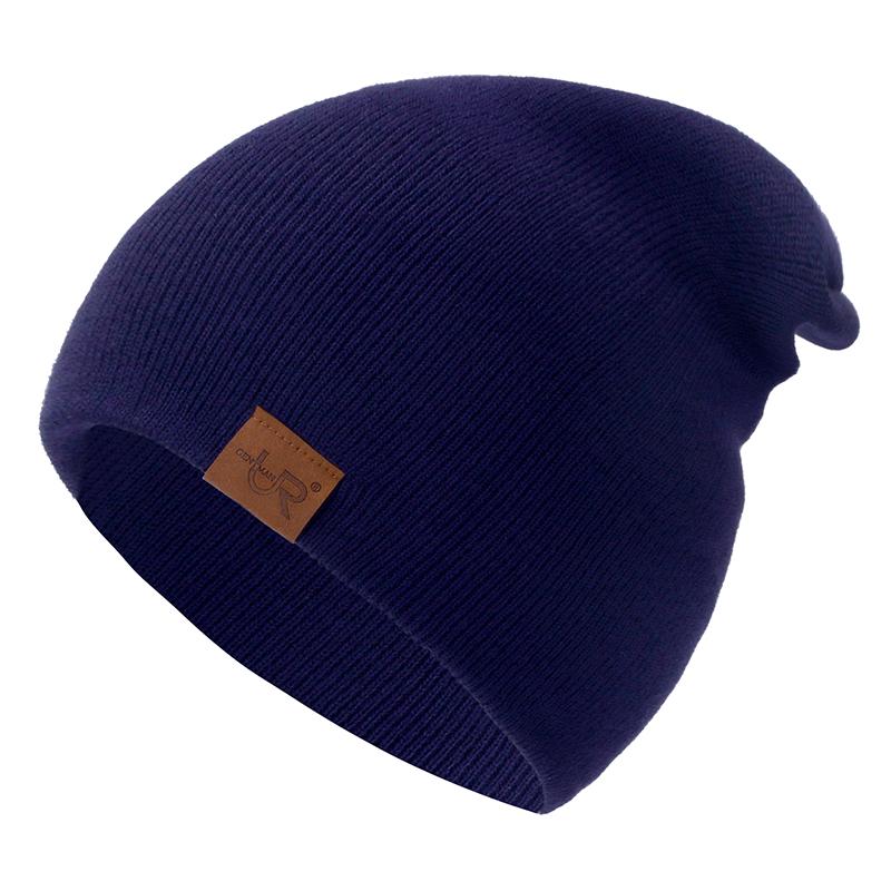1 Stück Unisex-Beanie-Mütze, lässige Mütze für Männer und Frauen, warme, weiche Strickmütze, stilvolle, schlichte, tägliche Wintermütze 54cm-60cm navy blau von Joom DACH