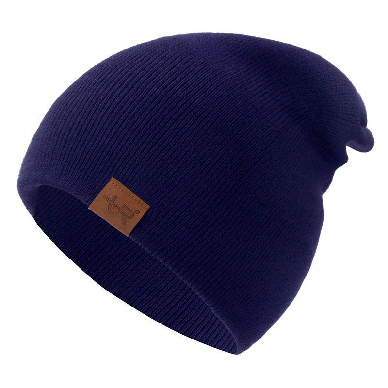 1 Stück Unisex-Beanie-Mütze, lässige Mütze für Männer und Frauen, warme, weiche Strickmütze, stilvolle, schlichte, tägliche Wintermütze 54cm-60cm navy blau von Joom DACH