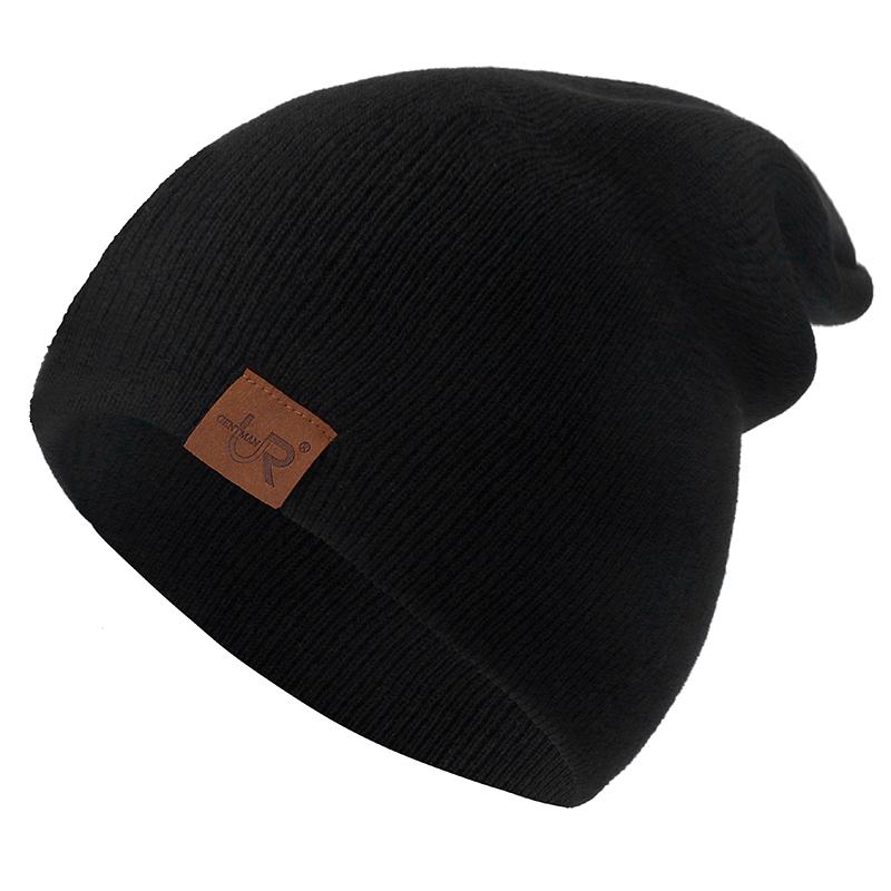 1 Stück Unisex-Beanie-Mütze, lässige Mütze für Männer und Frauen, warme, weiche Strickmütze, stilvolle, schlichte, tägliche Wintermütze 54cm-60cm schwarz von Joom DACH