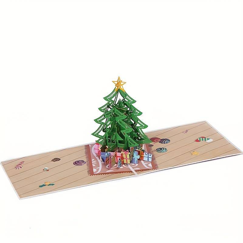 1 Stück Weihnachten 3D Grußkarte, Grüner Weihnachtsbaum Handgemachte Grußkarte, Weihnachtliche Grüße Nachricht Karte, Weihnachtsfeier Dekorationszubehör Pack of 1 von Joom DACH