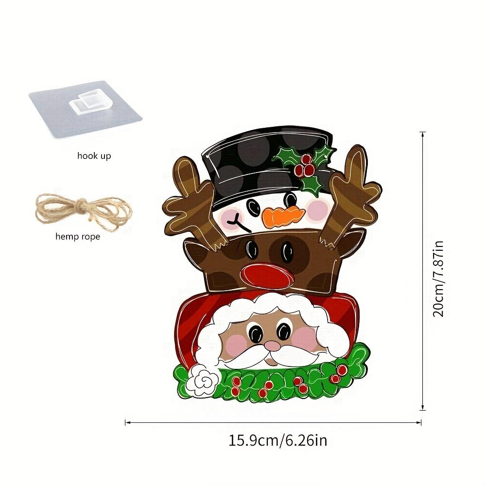 1 Stück Weihnachten Elch Weihnachten Schneemann Gestapeltes Holzschild, Heimparty Dekoration Wandbehang, Holzschild Hängend small von Joom DACH