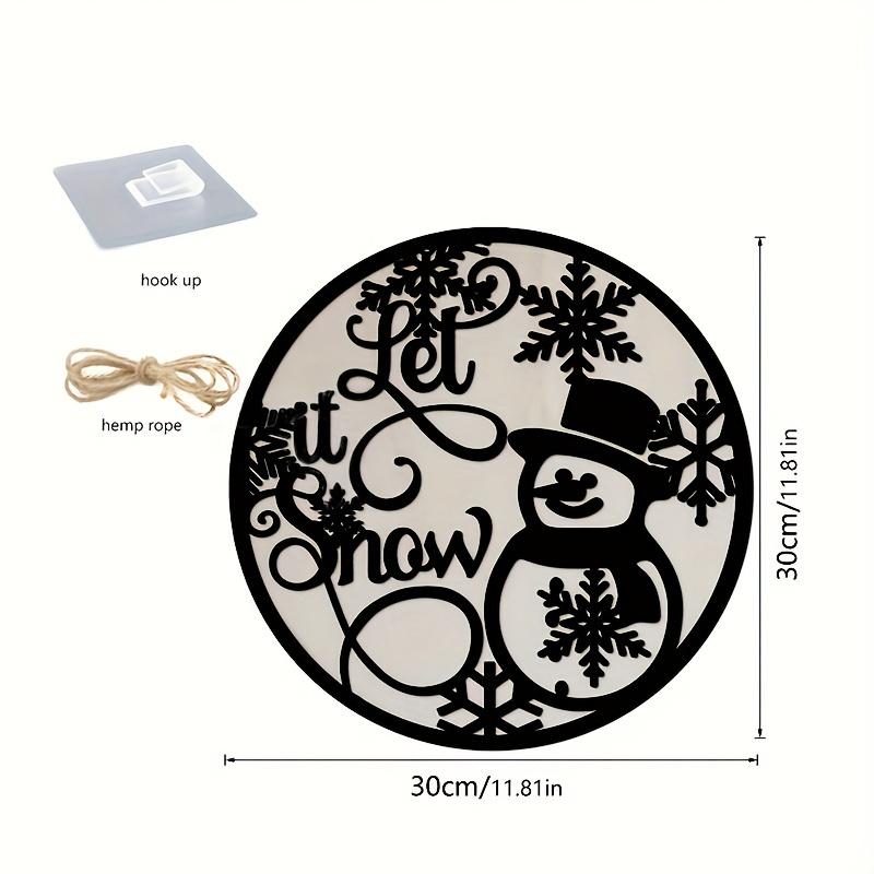 1 Stück Weihnachten Lächeln Schneemann Lass es schneien Acryl Holz Doppelwand Plakette, Heimparty Dekoration Wandbehang, Acryl Holz Plakette zum Aufhängen Pack of 1 von Joom DACH