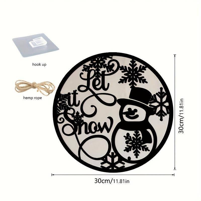 1 Stück Weihnachten Lächeln Schneemann Lass es schneien Acryl Holz Doppelwand Plakette, Heimparty Dekoration Wandbehang, Acryl Holz Plakette zum Aufhängen Pack of 1 von Joom DACH