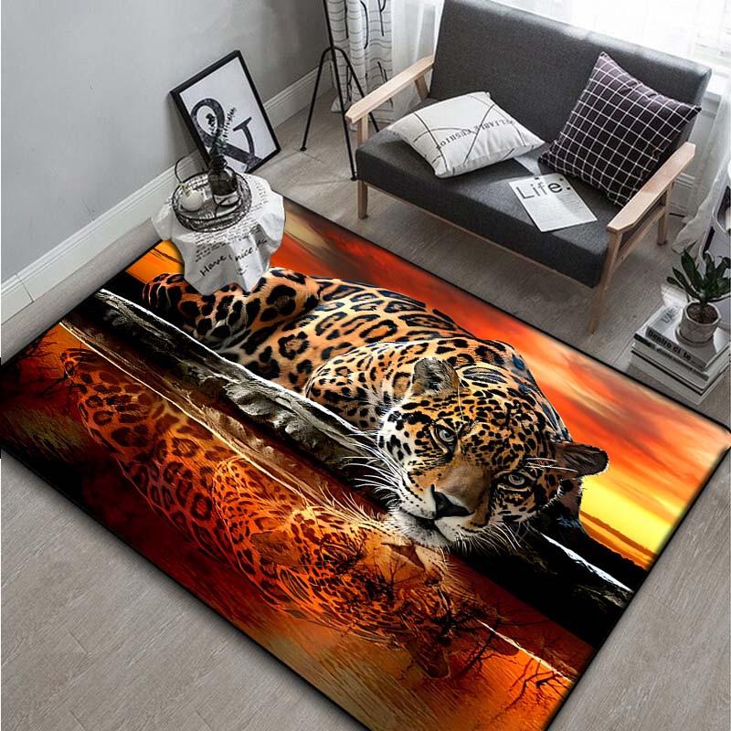 1 Stück luxuriöse 3D-gedruckte Küchenmatte mit Leopardenmuster, weiche, verdickte Küchenbodenmatte, wasserdicht, rutschfest, ölbeständig, Bodenmatte, Läufer, Teppich 50x80cm von Joom DACH