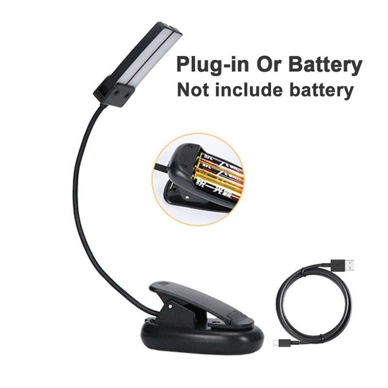 1 Stücke Buch Licht USB Led-leuchten Clip Leselampe Augenschutz Schreibtischlampe Bücher Leselampe Einstellbare Nachttischlampe YSXX schwarz von Joom DACH