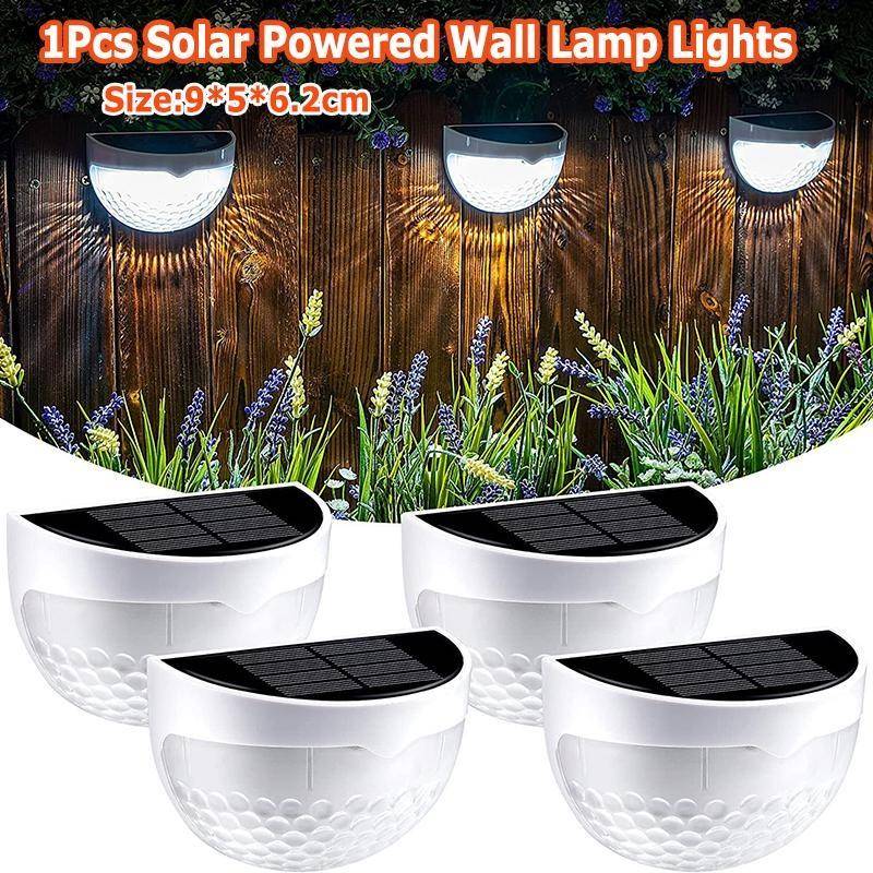 1 Stücke Solarbetriebene LED Wandleuchte Lichter Treppe Garten Landschaft Warm/Weiß/Buntes Licht Wasserdicht Dekorative Lampe 1PCS weiß von Joom DACH