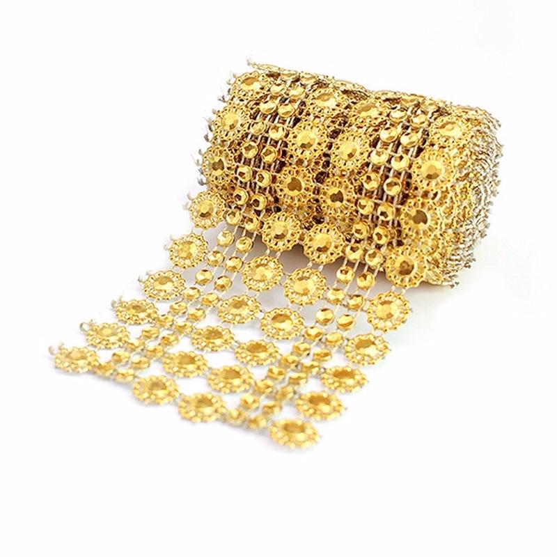 1 Yard Blume Mesh Band Hochzeit Geburtstag Party Kuchen Vase Kerze Tischdekoration gold von Joom DACH