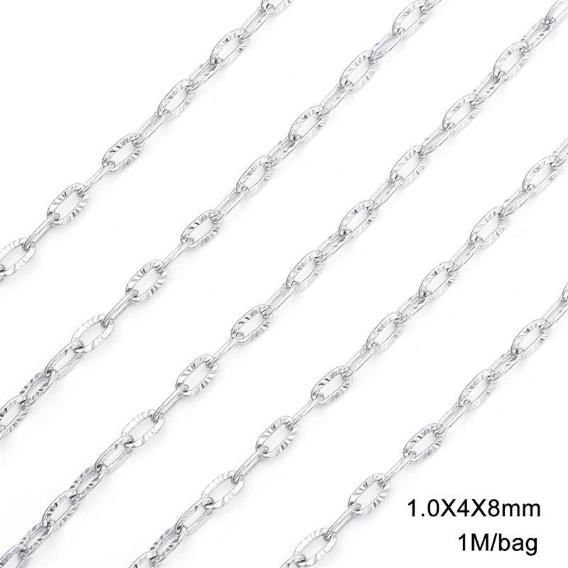 1 m/Beutel Edelstahl-Schmuckkette, kubanische Gliederkette, einfache Punk-Kette für die DIY-Herstellung von Halsketten und Armbändern style 04 von Joom DACH