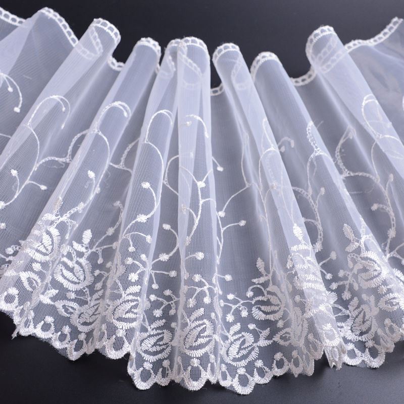1 m bunte Stickerei Spitze DIY Damen Hochzeitskleid Kleidung Stoff Wiege Heimtextilien Sofabesatz 25 cm breit weiß von Joom DACH