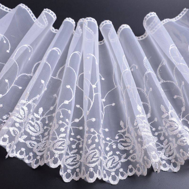 1 m bunte Stickerei Spitze DIY Damen Hochzeitskleid Kleidung Stoff Wiege Heimtextilien Sofabesatz 25 cm breit weiß von Joom DACH