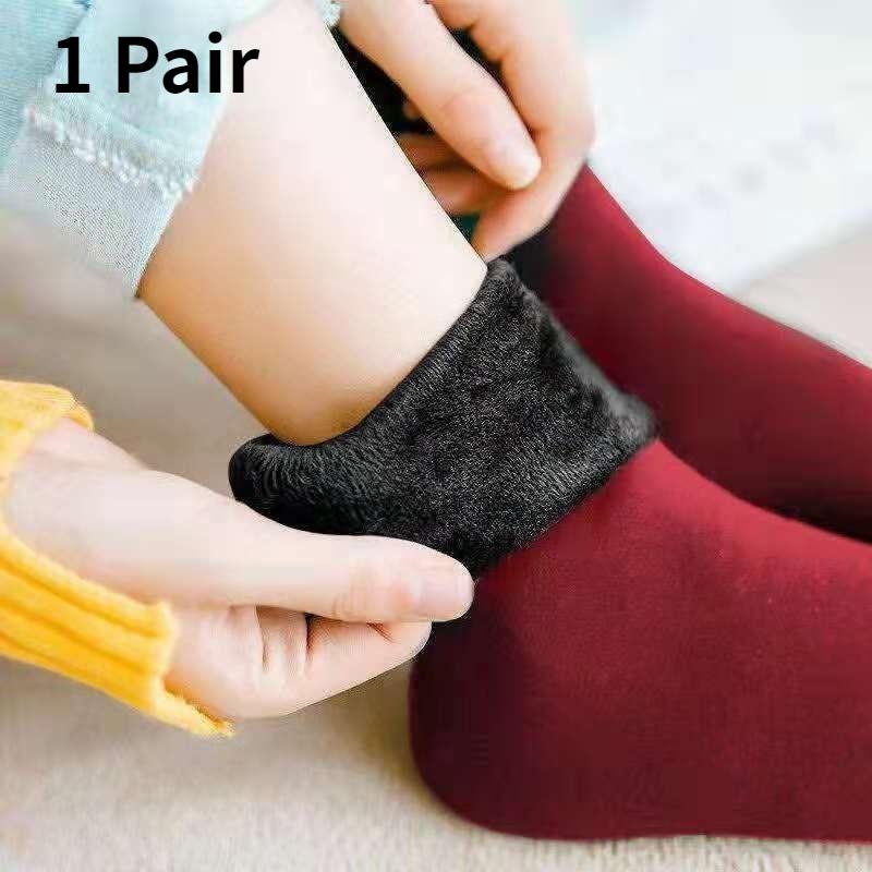 1 oder 3 Paar Unisex Winter Warme Dicke Thermosocken Wolle Kaschmir Schnee Nahtlose Socke Samt Weiche Stiefel Boden Schlafsocken 1 Pair von Joom DACH