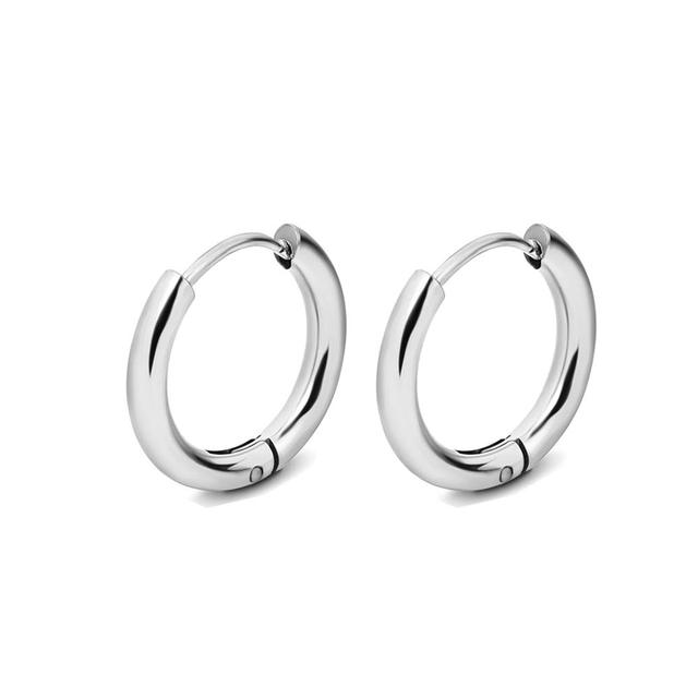 1 paar 316L Edelstahl Hoop Ohrringe für Frauen Männer Tragus Knorpel Ohr Piercing Schmuck Pendientes Mujer Hombre Großhandel 8MM silber von Joom DACH