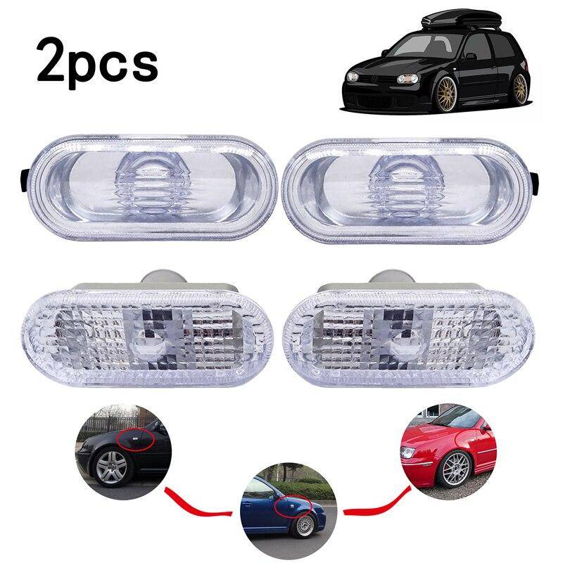 1 paar Fender LED Seite Marker Lichter Blinker Lampen Auto Zubehör Licht Für VW MK4 Golf/Jetta Bora passat Klare Linse Crystal Style von Joom DACH