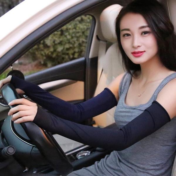 1 paar Frauen Baumwolle Lange Fingerlose UV Sonnenschutz Golf Driving Abdeckung Handschuhe Fäustlinge (16 Farben) von Joom DACH