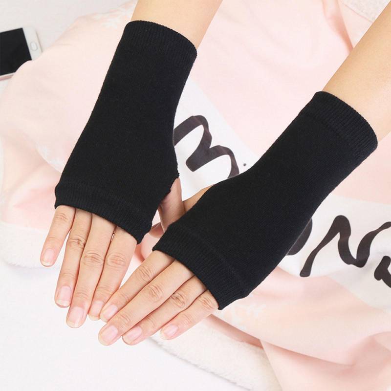 1 paar Frauen Kaschmir Fingerlose Warme Winter Handschuhe Hand Handgelenk Wärmer Fäustlinge One Size schwarz von Joom DACH