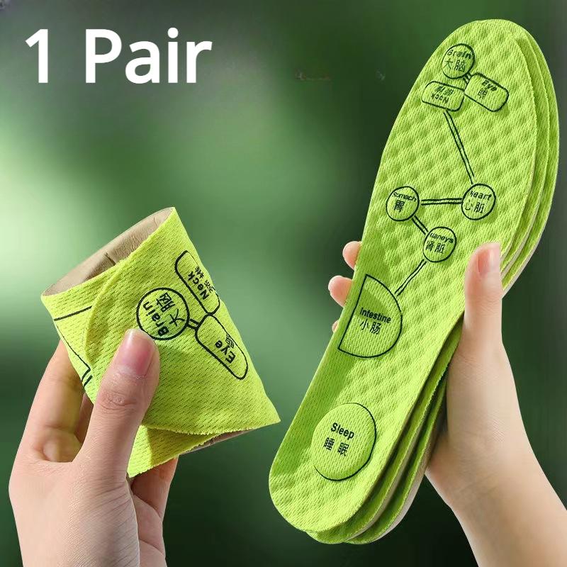 1 paar Fuß Akupressur Einlegesohle Männer Frauen Weiche Atmungsaktive Sport Kissen Einsätze Schweiß absorbieren Deodorant Orthopädische Schuhsohle 39-40 grün von Joom DACH