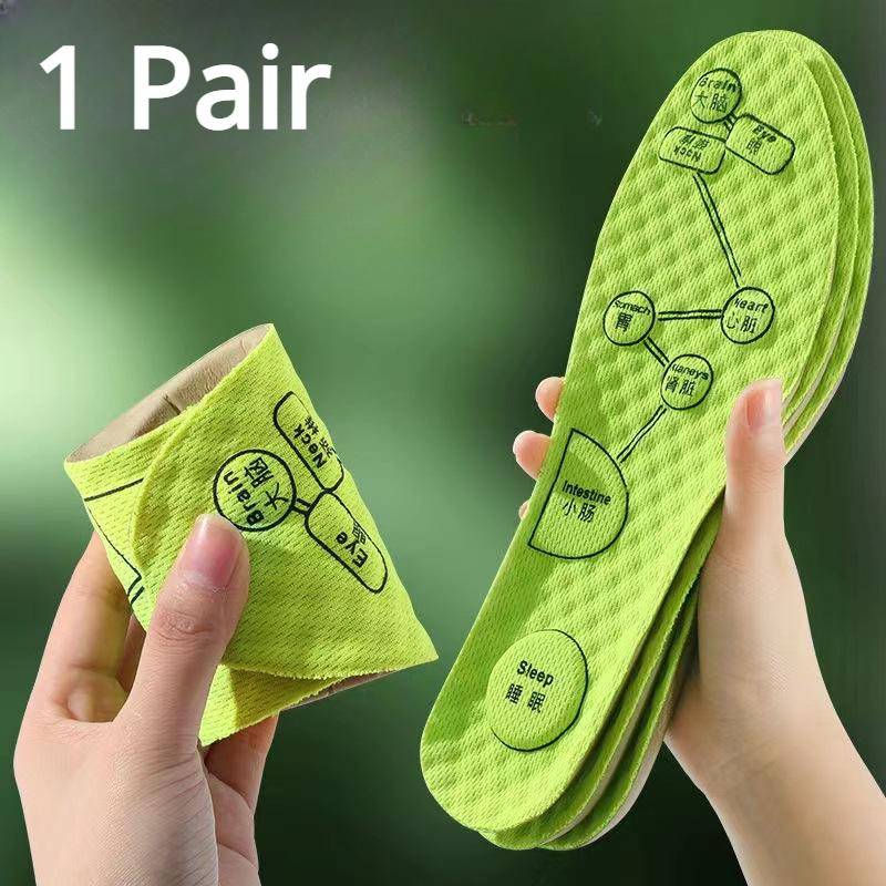 1 paar Fuß Akupressur Einlegesohle Männer Frauen Weiche Atmungsaktive Sport Kissen Einsätze Schweiß absorbieren Deodorant Orthopädische Schuhsohle 39-40 grün von Joom DACH