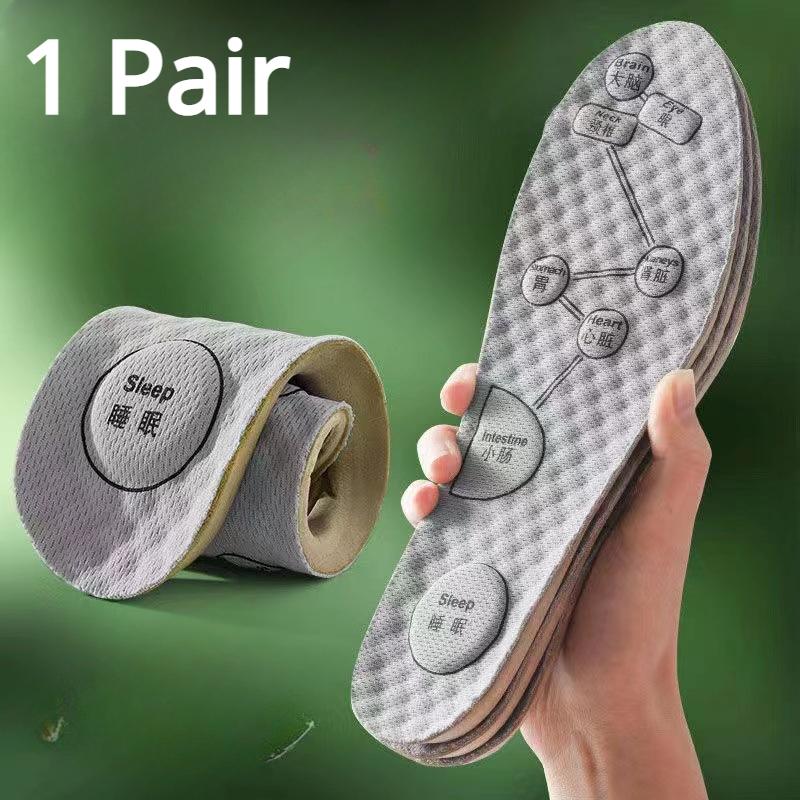 1 paar Fuß Akupressur Einlegesohle Männer Frauen Weiche Atmungsaktive Sport Kissen Einsätze Schweiß absorbieren Deodorant Orthopädische Schuhsohle 41-42 grau von Joom DACH