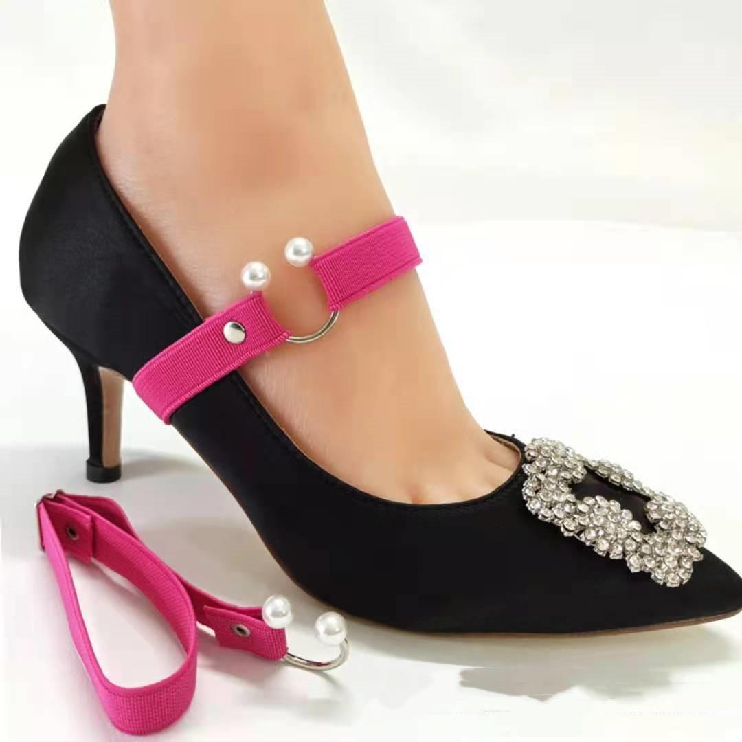 1 paar Hohe Elastische Schuh Riemen Halten Lose High Heels Schuhe Band Anti-lose für Mädchen Frauen Schuhe Gürtel einfarbig Schnürsenkel von Joom DACH